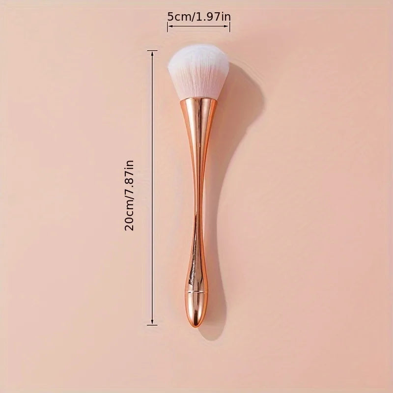 Ultra-Soft Rose Gold Makeup Brush Blush Brush,Professional Tool Fluffy Loose Powder Brush Manicure Dusting Brush