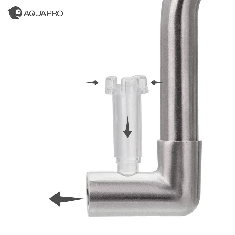 AQUAPRO Mini Skimmer Stainless Steel Inlet Outlet Pipes Inflow Outflow Shrimp Water Filter Aquarium Fish Tanks Accessories