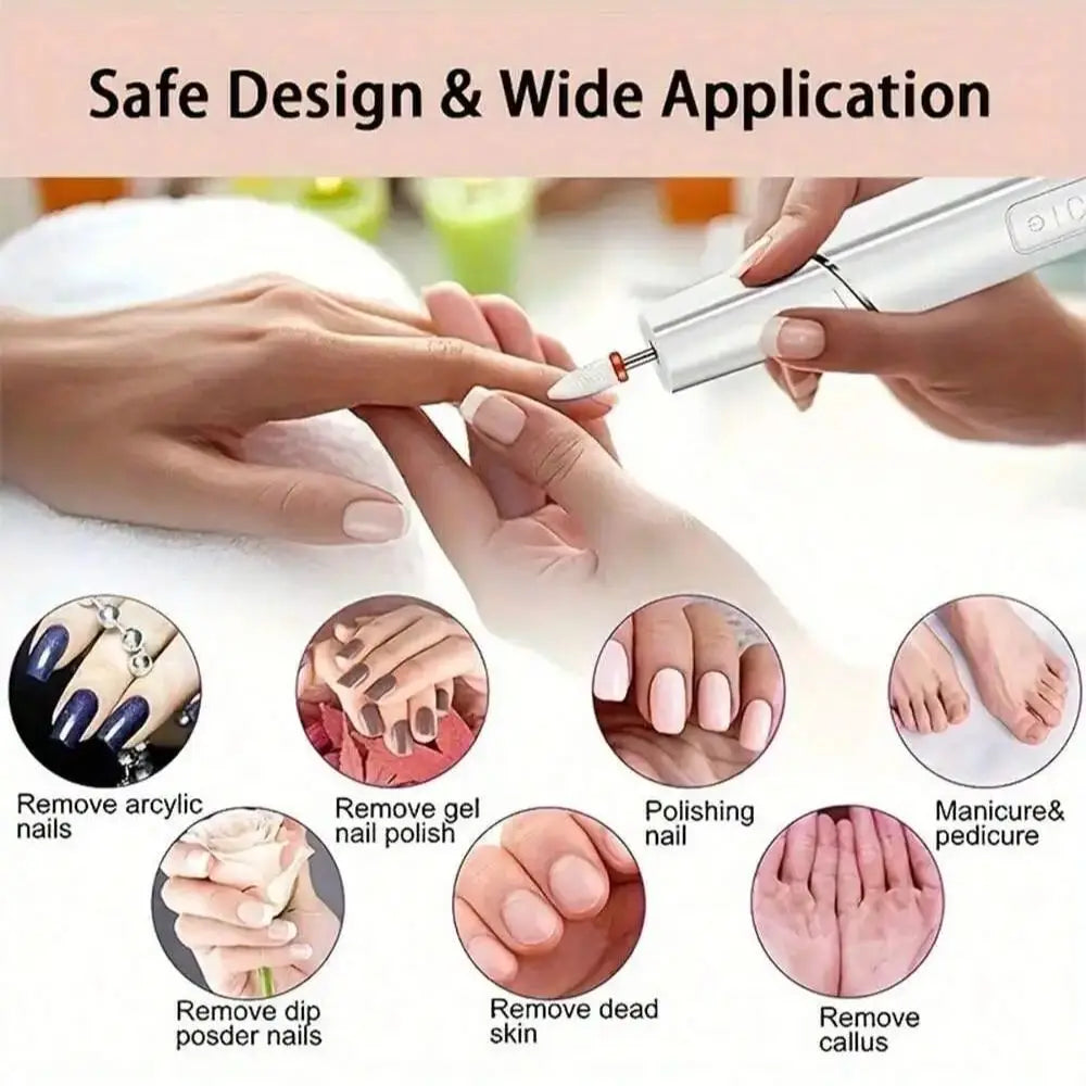 1 Or 5pcs/set Ceramic Nail Polishing Bits, Nail Drill Bits, Nail Polishing Cleaning Brush, Pedicure Remover For Acrylic Gel