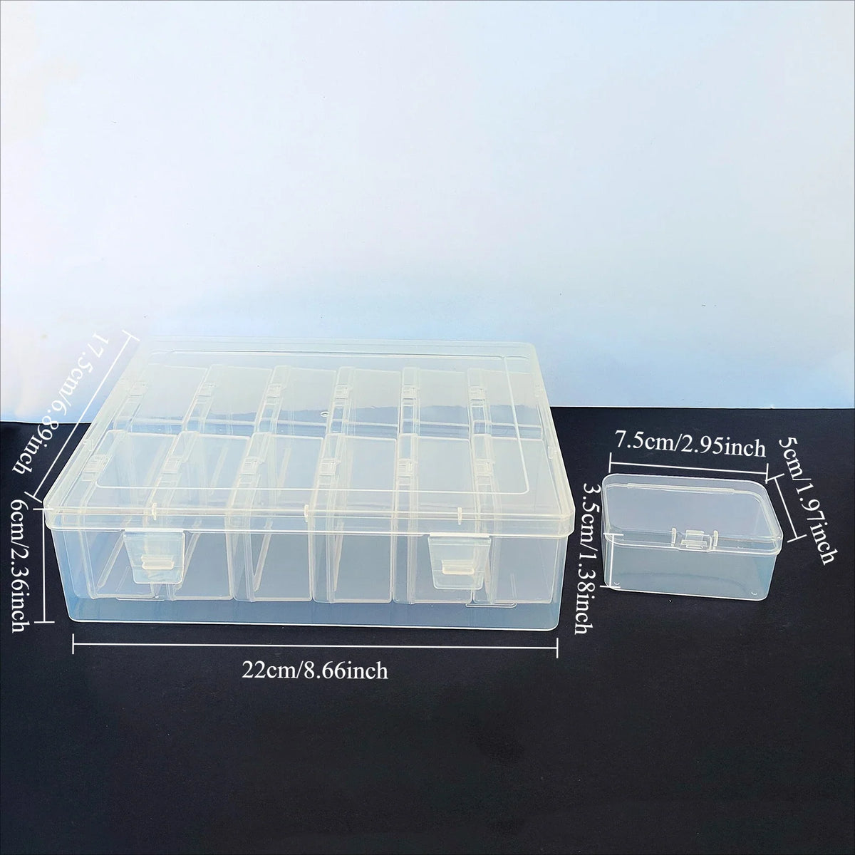 12/18/36Pcs Bead Storage Box Transparent Plastic Container with Hinged Lid, Small Items, Crafts, Jewelry Beads