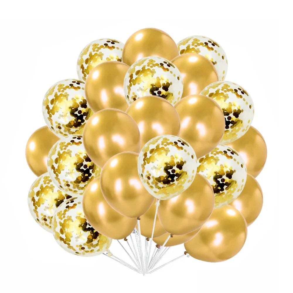 30Pcs/set 10Inch Mix Rose Gold Confetti Latex Balloons for Birthday Party Decoration Wedding Baby Shower Blue Pink Agate Balloon