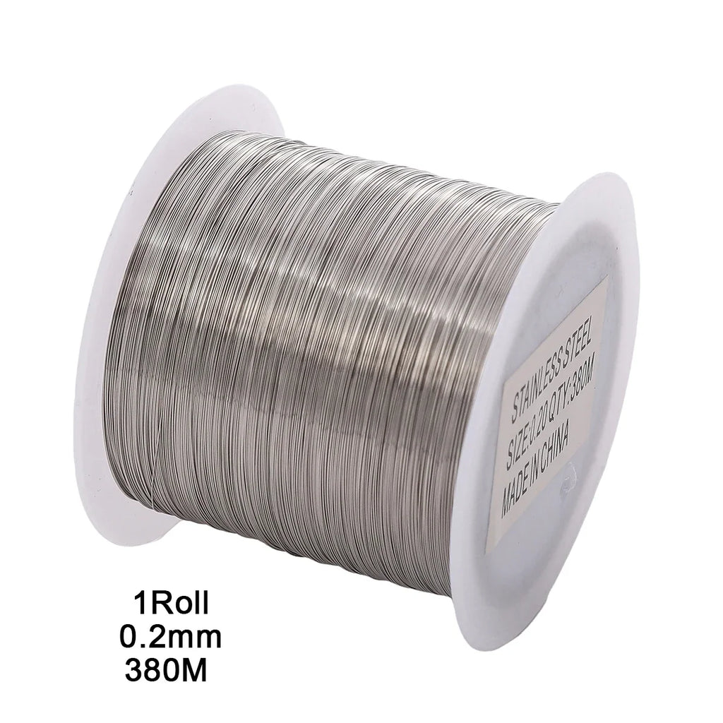 1Roll 304 Stainless Steel Wire Handmade Beading Wire, Size 0.2-0.6mm, For DIY Craft And Jewelry Making Supplies