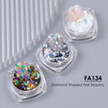 3pcs Rhombic Nail Glitter Flakes Laser Silvery Diamond Shape Sequins For Nails AB Colorful Chunky Sparkly DIY Manicure Accessory