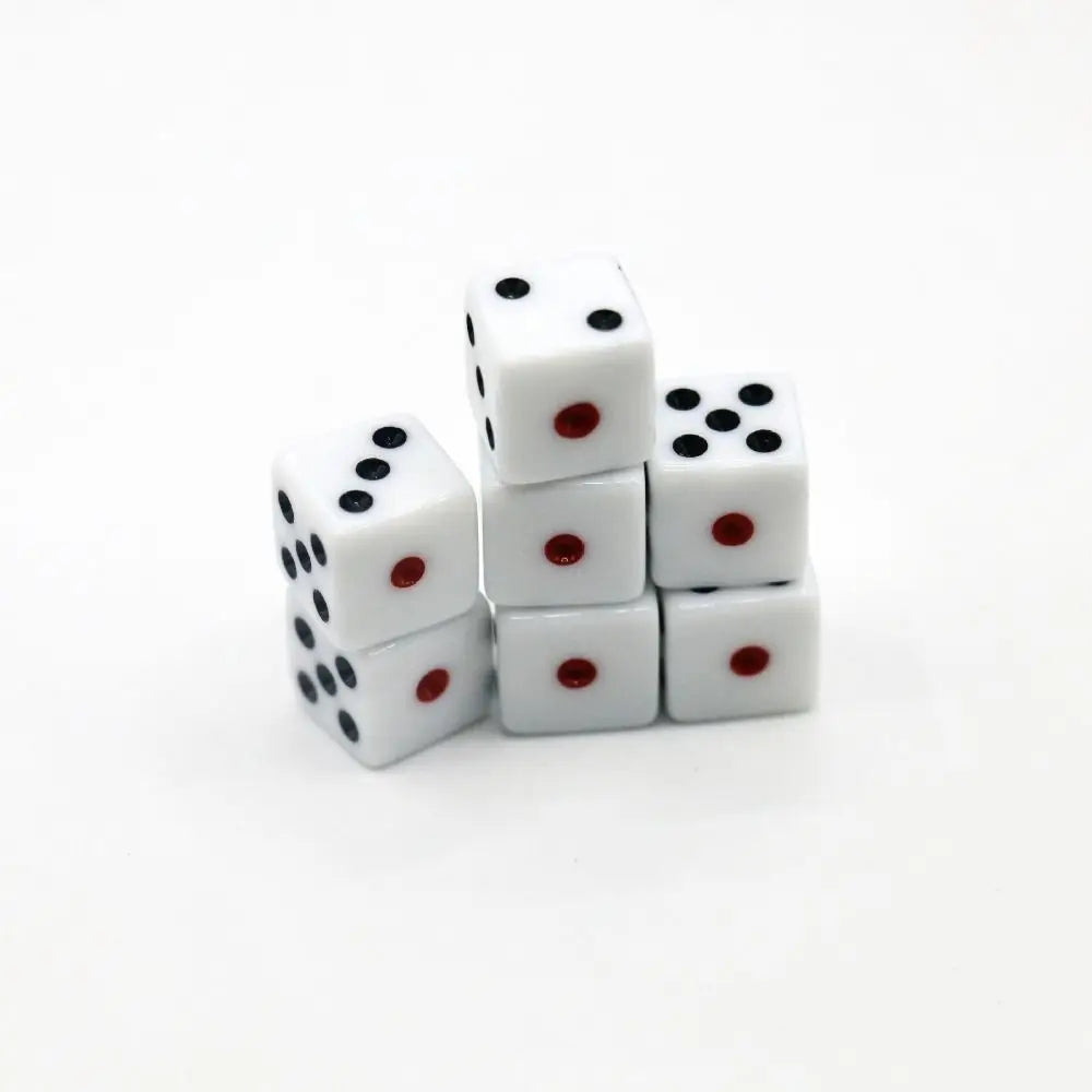 5Pcs/10Pcs 14mm/10mm 6 Sided Drinking Dice White Dices Acrylic Cubes RPG Dice Game Accessory Round Corner Digital Dices