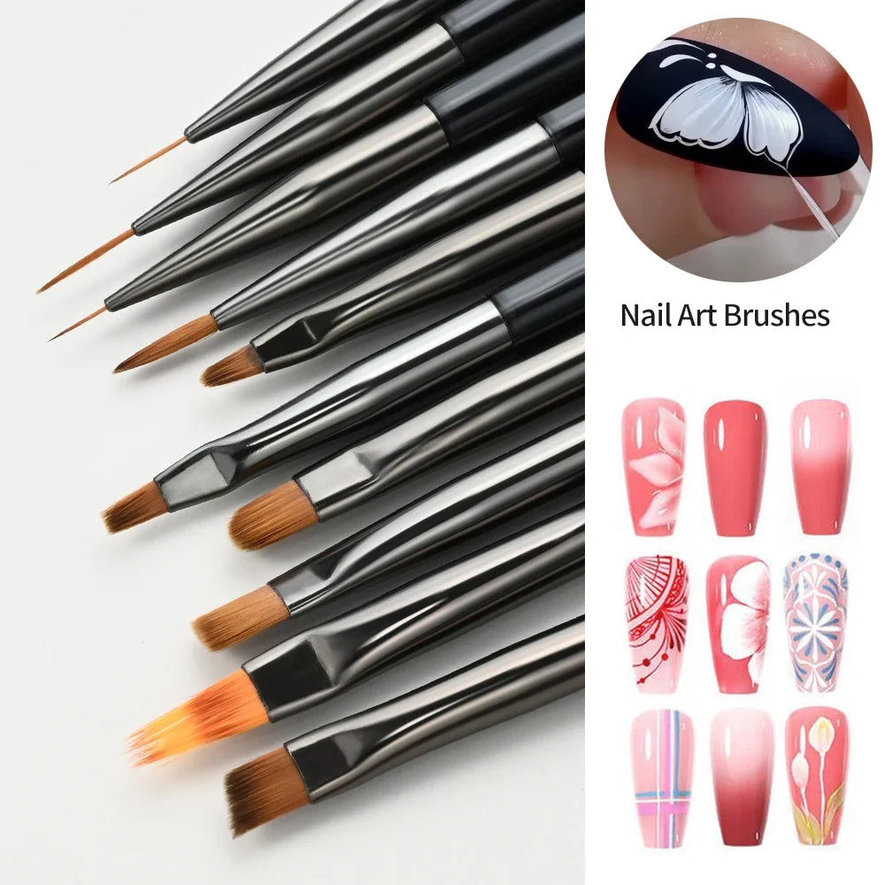 7/9/10pcs Nail Art Pen Brush UV Gel DIY Painting Liner Pen Set Gel UV Polish Design for Professional Manicure Painting Tools