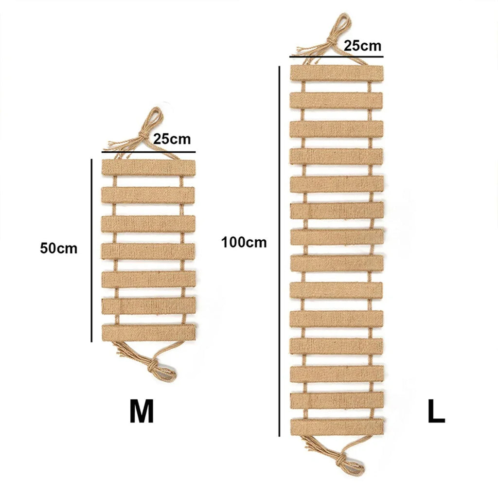 Cat Climbing Frame Bridge Cat Ladder Sisal Rope Wooden Cat Tree Tower Use for Cage Climber Scratching Post Pet Furniture Toys