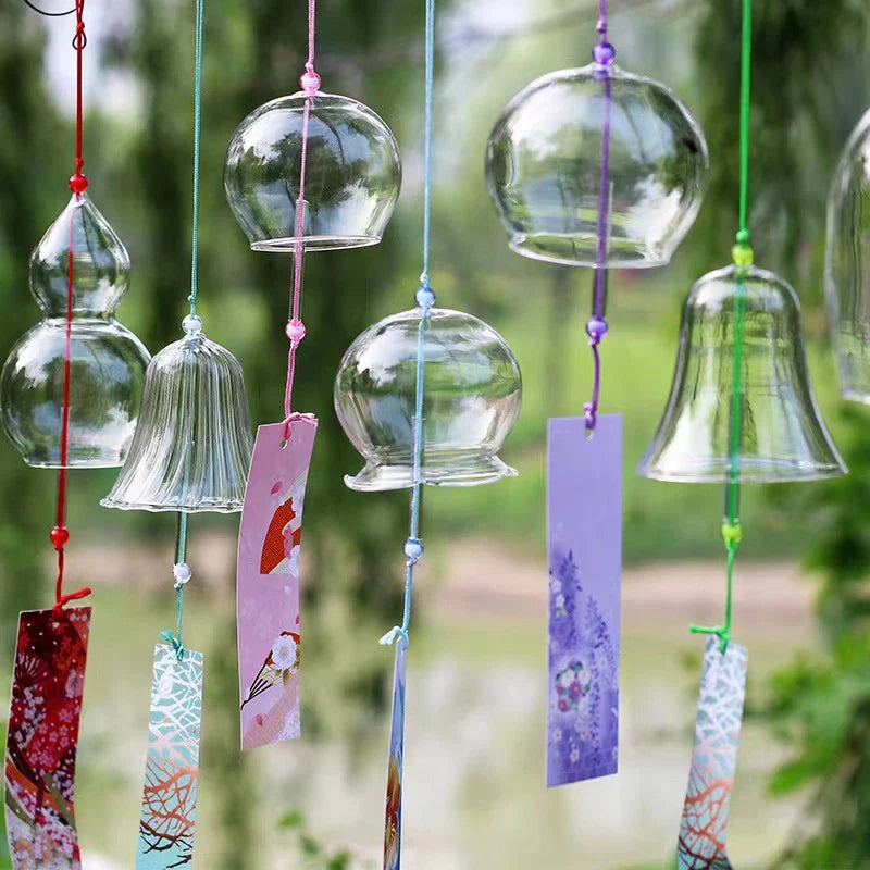 Japanese Style Glass Wind Chimes Outdoor Decorative Wind Bell Window Hanging Pendants Yard Garden Decoration Wind Chime