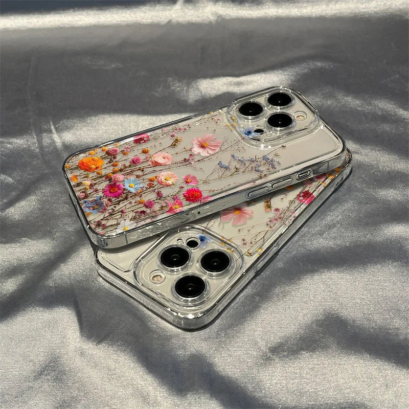 INS Vine Flower Transparent Phone Case For iPhone 14 15 16 Plus Pro 11 12 13 Pro Max X XR XS 7 8 SE 16E Clear Soft Fundas Cases