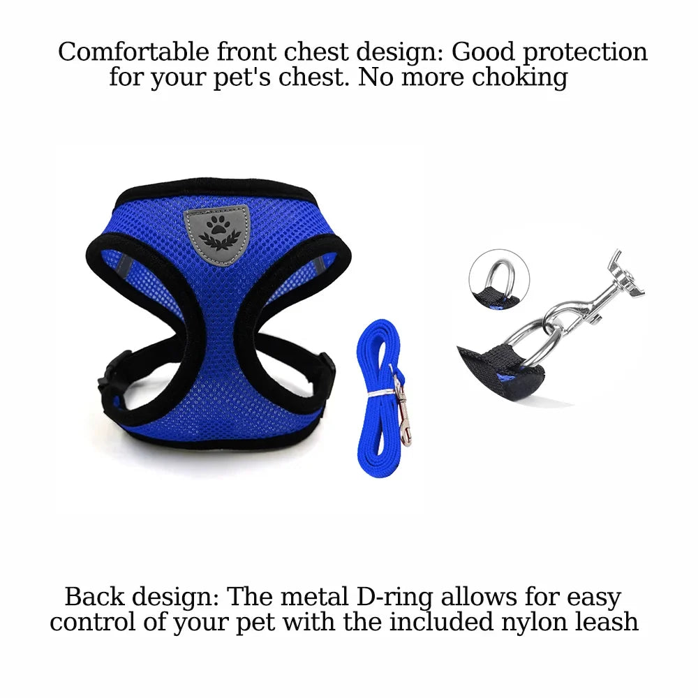 Safe Premium Adjustable Cat Harness and Leash with Anti-Escape Neck Belt Vest for Kitten Small Dogs Other Animals Pet Supplies