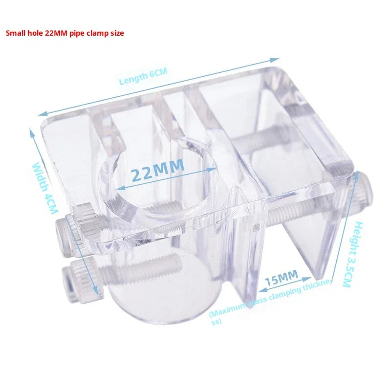 1Pc Fish Tank Acrylic Water Pipe Clamps Tool Storage Rack Inflow Outflow Filtration Holder Fixed Clamps Fix Feeder Fixing Seat