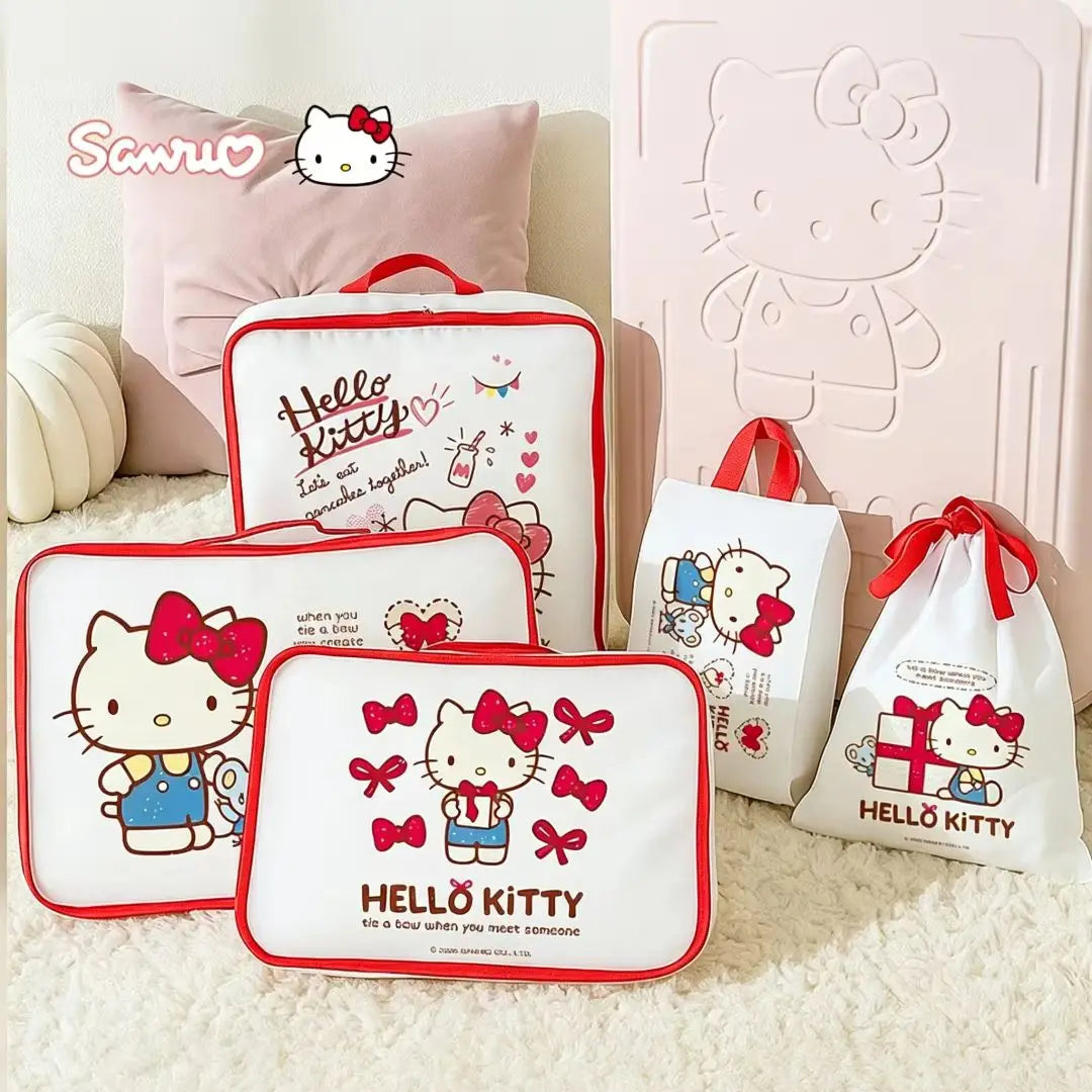 Hello Kitty Travel Storage Bag Luggage Compression Combination Classification Multi functional Travel Dustproof Storage Bag
