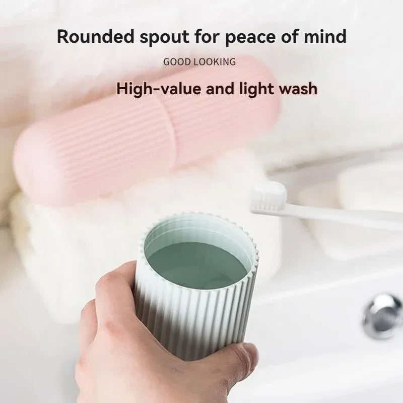 Portable Travel Toothbrush Case Set with Lid Toothpaste Holder Mouthwash Cup Multifunctional Storage Easy To Carry Hygiene Kit