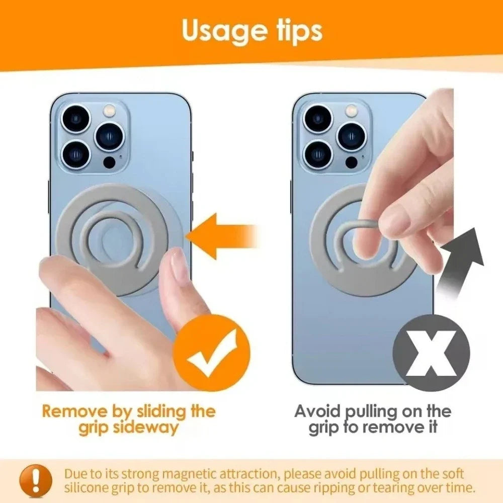 1PC Universal Magnetic Silicone Finger Ring Holder Strong Magnet Circular Grip Phone Stand for IPhone17 16 15 Ring Shape Bracket