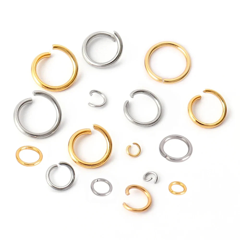 100-200pcs Stainless Steel Open Jump Rings Split Rings Connectors For DIY Jewelry Making Supplies Accessories Wholesale
