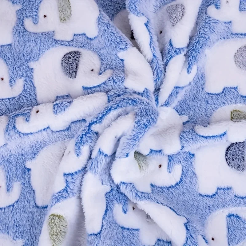 Christmas Gift Soft and Cozy Cartoon Elephant Pet Blanket for Dogs and Cats Flannel Throw for Puppies and Kitten Universal Size