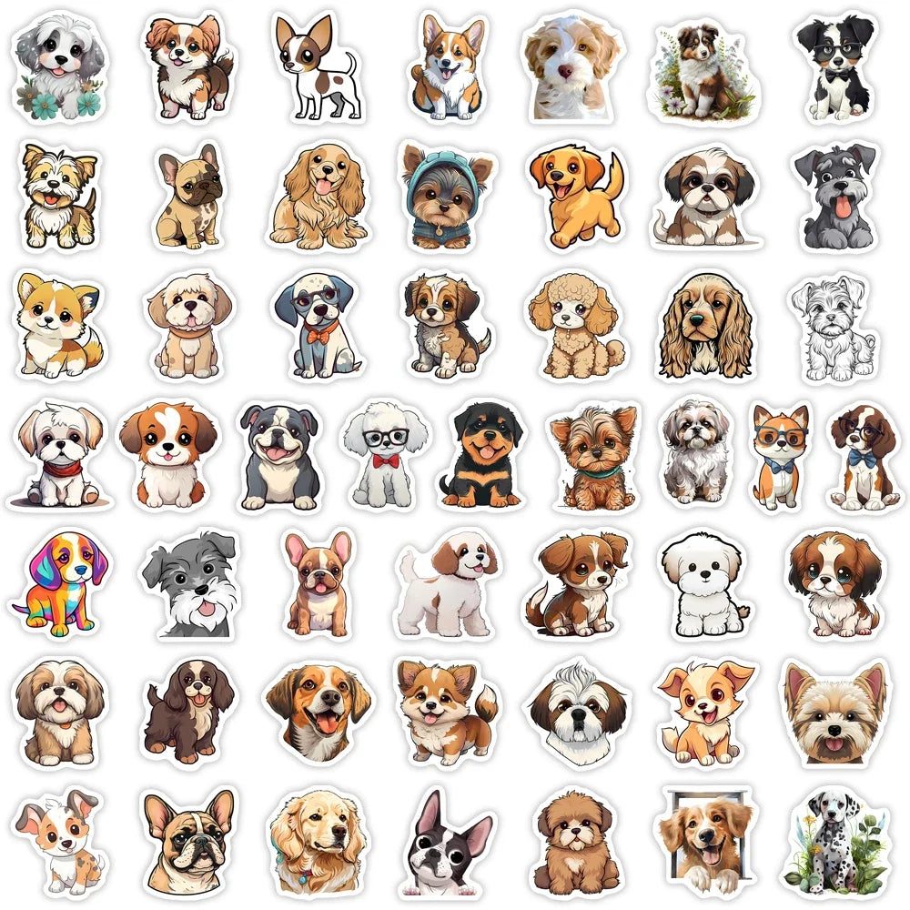 Cute Cartoon Puppy Dogs Stickers Kawaii Pet Animals DIY Kid Toys Gift Decal for Laptop Scrapbook Phone Journal Bottle Waterproof