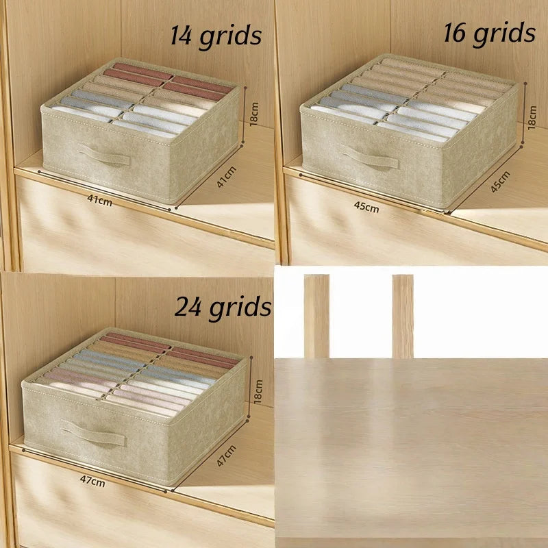 1pc Wardrobe Clothes Storage Organizer Pants Sweater T-Shirt Storage Box with  Board Cabinet Drawer Organizer Jeans Storage Box