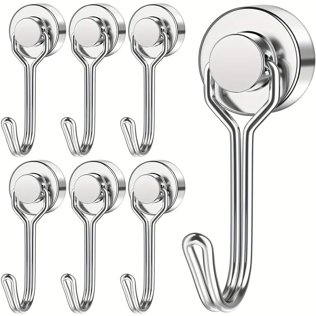 6/12/20pcs Magnetic Hook Heavy Duty Magnet Hook with Swivel Hook for Kitchen, Locker, Refrigerator, Key