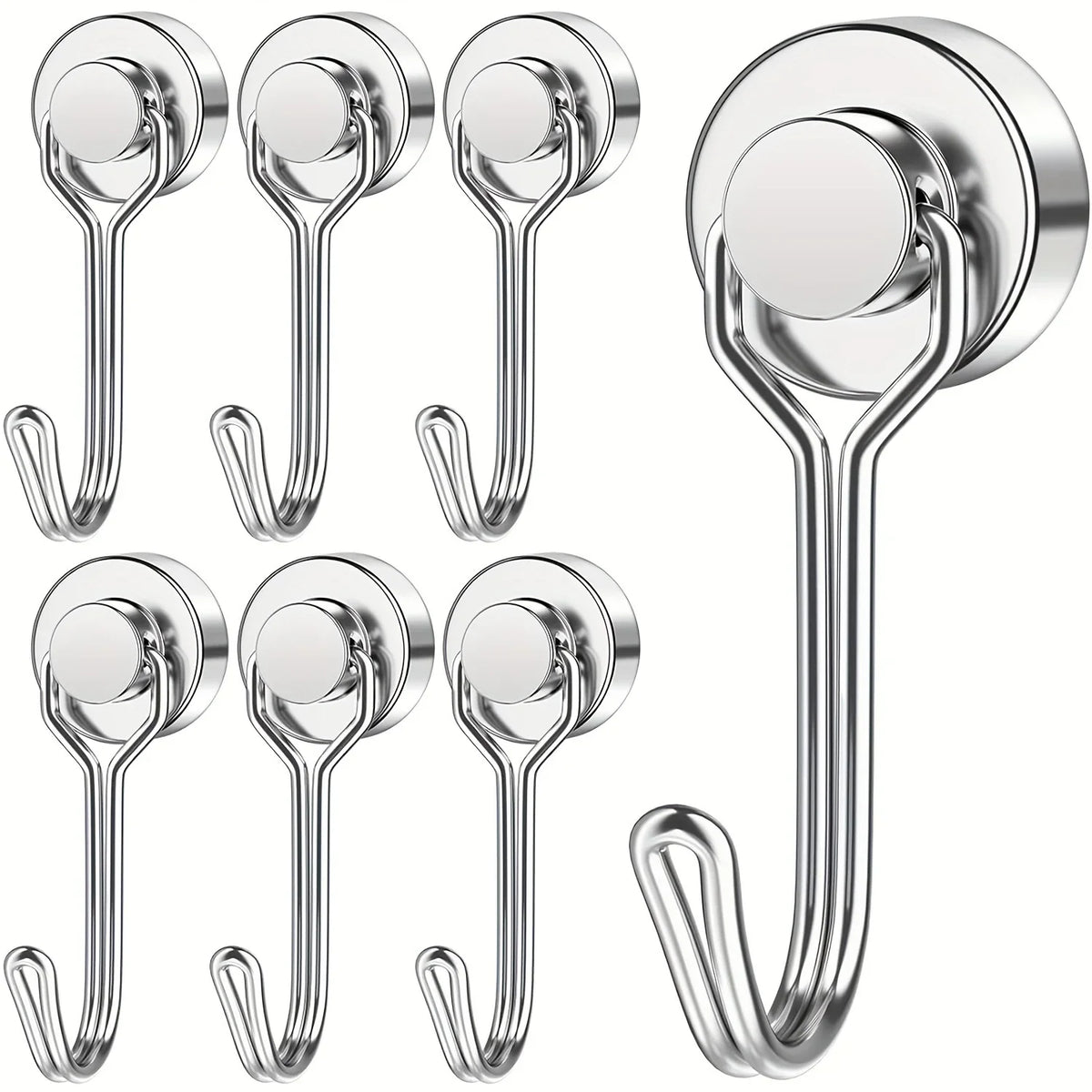 6/12/20pcs Magnetic Hook Heavy Duty Magnet Hook with Swivel Hook for Kitchen, Locker, Refrigerator, Key