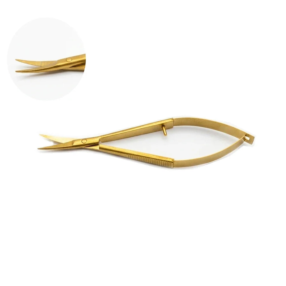 12cm Stainless Steel Spring Action Eyebrow Scissors Precision Facial Hair Trimmer Nipper Ergonomic Makeup Grooming Beauty Tools