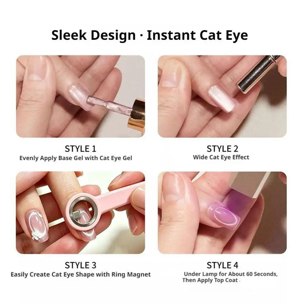 1PCS Circular Cat-Eye Nail Magnet Tool, Powerful Magnetic Ring Design with Ergonomic Handle for Hollow Circle Nail Art