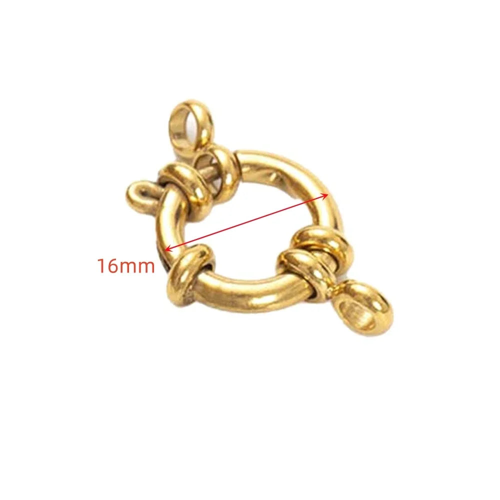 4pcs Stainless Steel Gold Round Spring Ring Clasp Necklace Link Connector for DIY Bracelet Jewelry Making Supplies Accessories