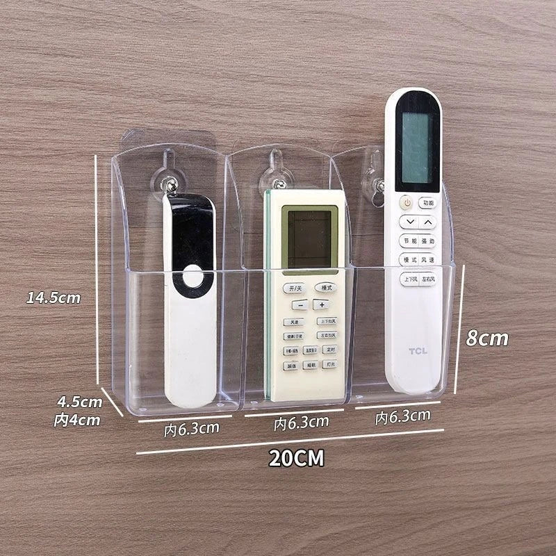 1Pcs Simple and Generous Acrylic TV Remote Control Holder 1/4 Case Wall Mount Storage Box for Mobile Phone and Remote Control