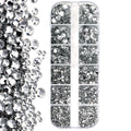 12Grids Colorful Mixed Glitter Nail Rhinestones Sparkly 2mm Mini Acrylic Flatback Diamonds Pink/Clear/Green Gems Manicure Parts