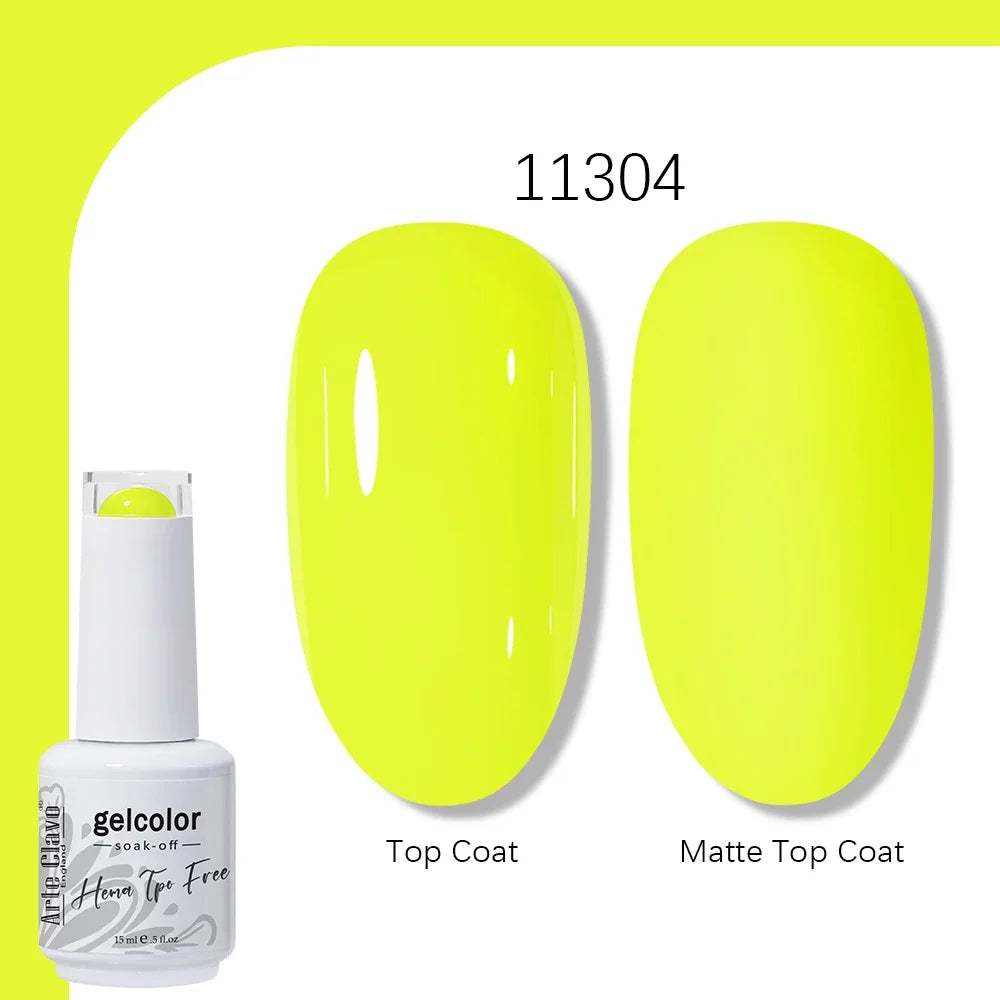 Arte Clavo HEMA TPO FREE 15ml UV LED Gel Nail Polish Soak Off Semi Permanent Daily Wear Universal Color For All Seasons Manicure