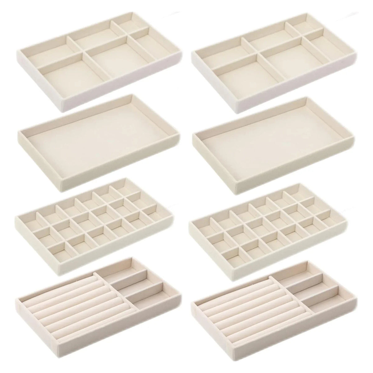 Plush Jewelry Storage Tray, Detachable Tray, Earrings, Earrings, Rings, Necklaces, Storage Tray, Drawer, Partition Tray