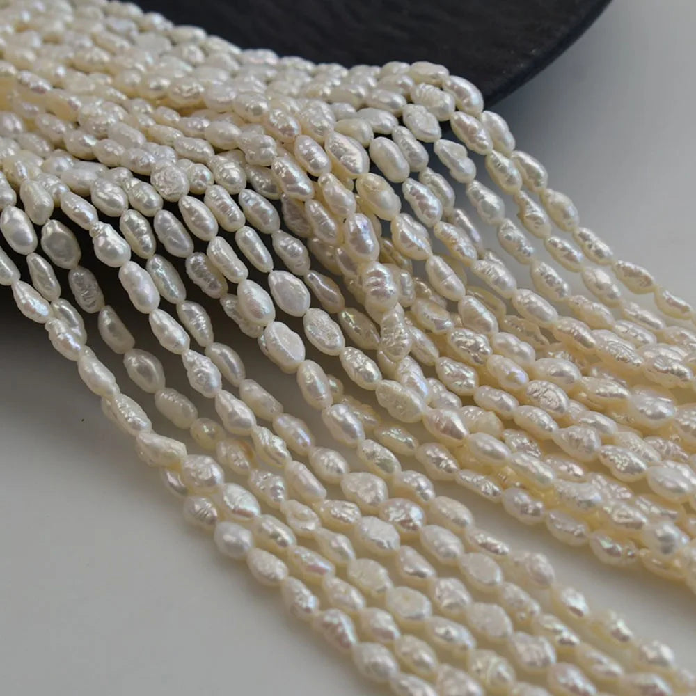 4-5mm Baroque Striped Small Beads Natural Freshwater Pearl Beads for Jewelry Making Supplies DIY Necklace Bracelet Accessories