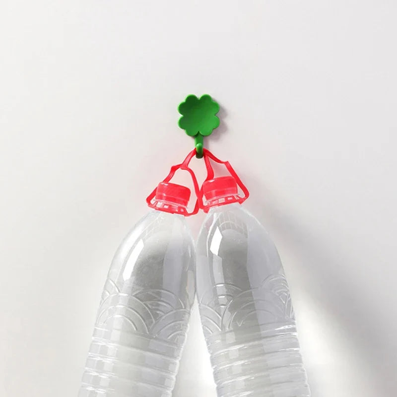 4pcs/Set Four-Leaf Clover Self-Adhesive Hook Easy-Install Transparent Wall Hook Reusable Hanging Hook For Office