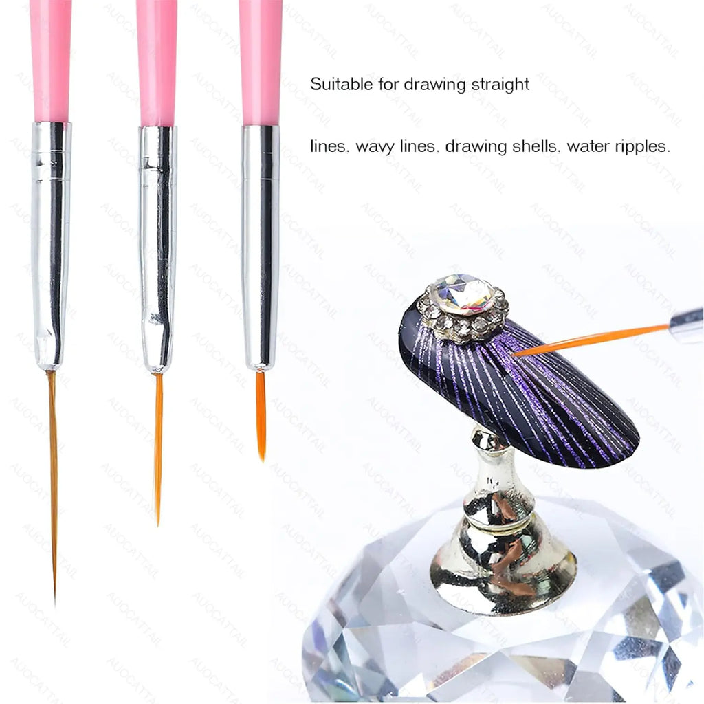 15/20Pcs Nail Art Brush Set Design Tip Painting Drawing Carving Dotting Pen FlatFan Liner Acrylic Gel UV Polish Manicure Tools
