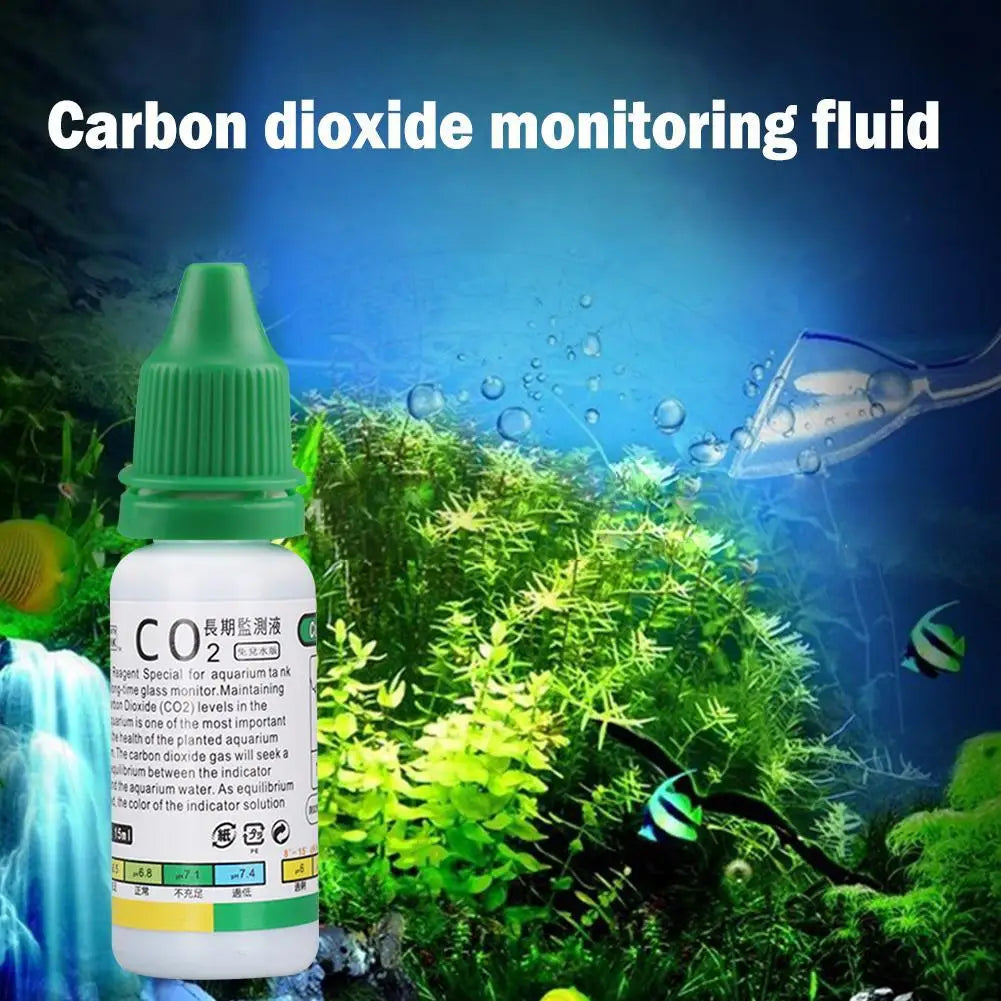 15ml Aquarium CO2 Solution Monitor CO2 System Concentration Fish Tank Glass Liquid Tester Fluid Glass Carbon Dioxide Checker