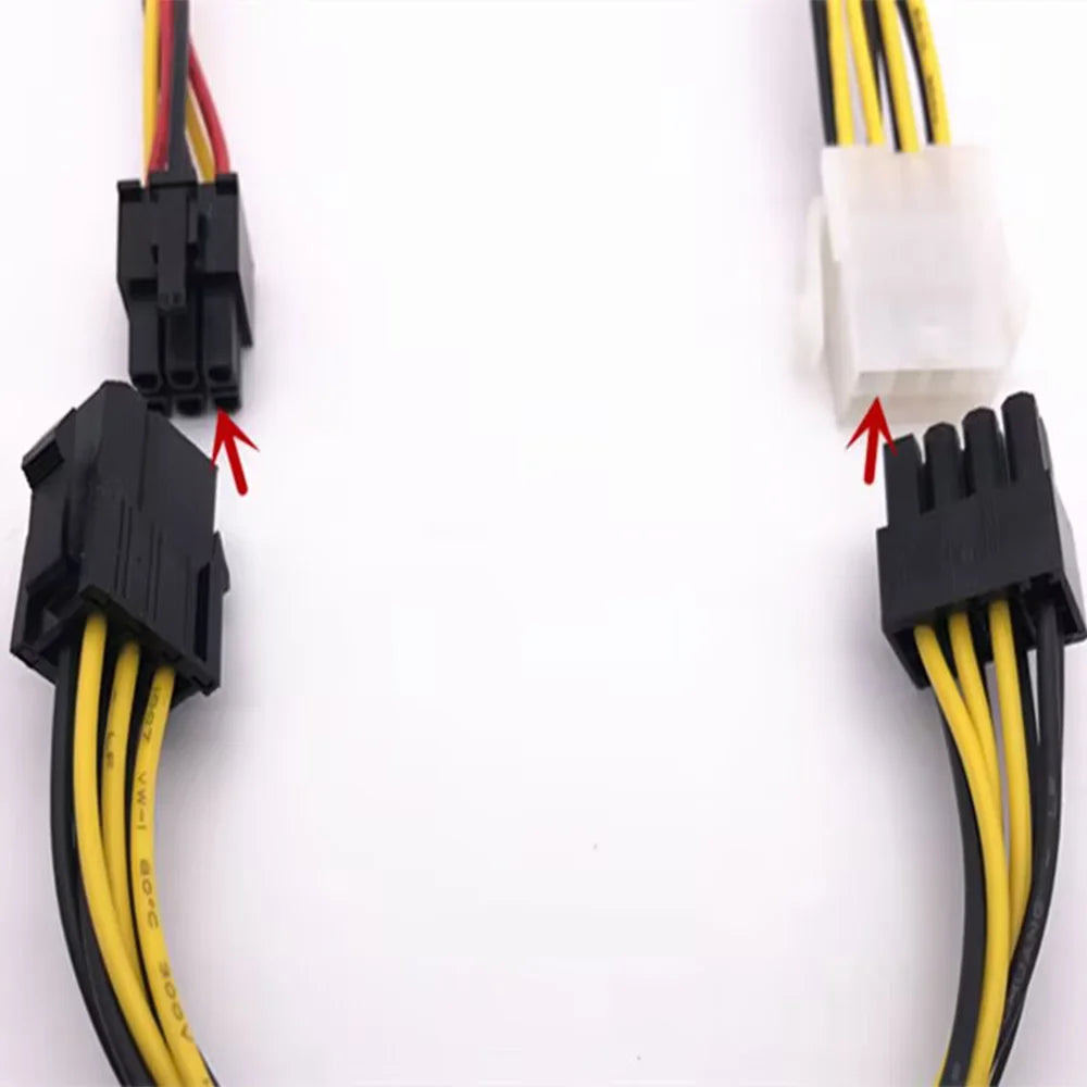 2PCS 6 Pin Feamle To 8 Pin Male PCI Express Power Converter Cable CPU Video Graphics Card 6Pin To 8Pin PCIE Power Cable