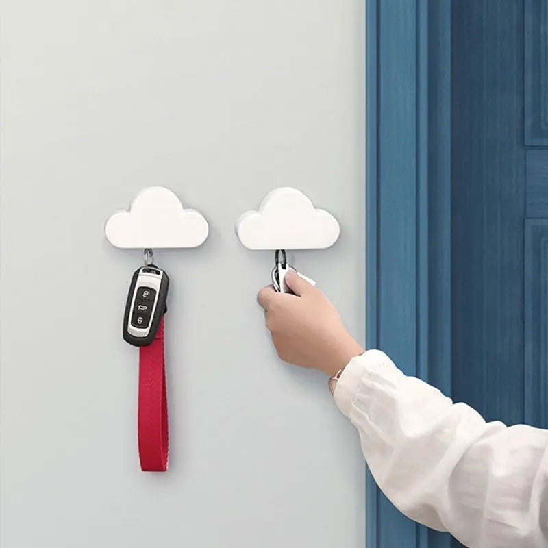 Creative Cloud Keychain Hook Magnet Suction Key Hanging - Sticky Key Rack for Wall and Doors - Easy Storage and Organization