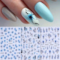 Spring and summer gradient ink flower nail stickers, used for DIY nail decoration in daily life, festivals, parties, and wedding