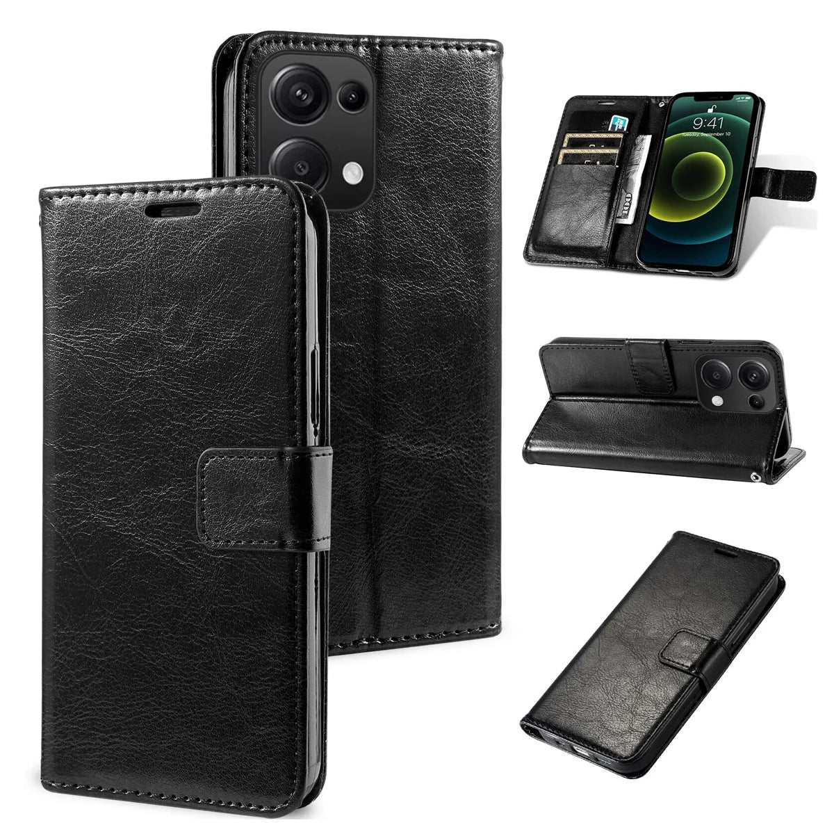 Magnetic Leather Wallet Case for iPhone 11 12 13 14 15 16 17 Pro Max Mini XR XS 8 7 6s 6 Plus SE 2020 5S Flip Card Holder Cover