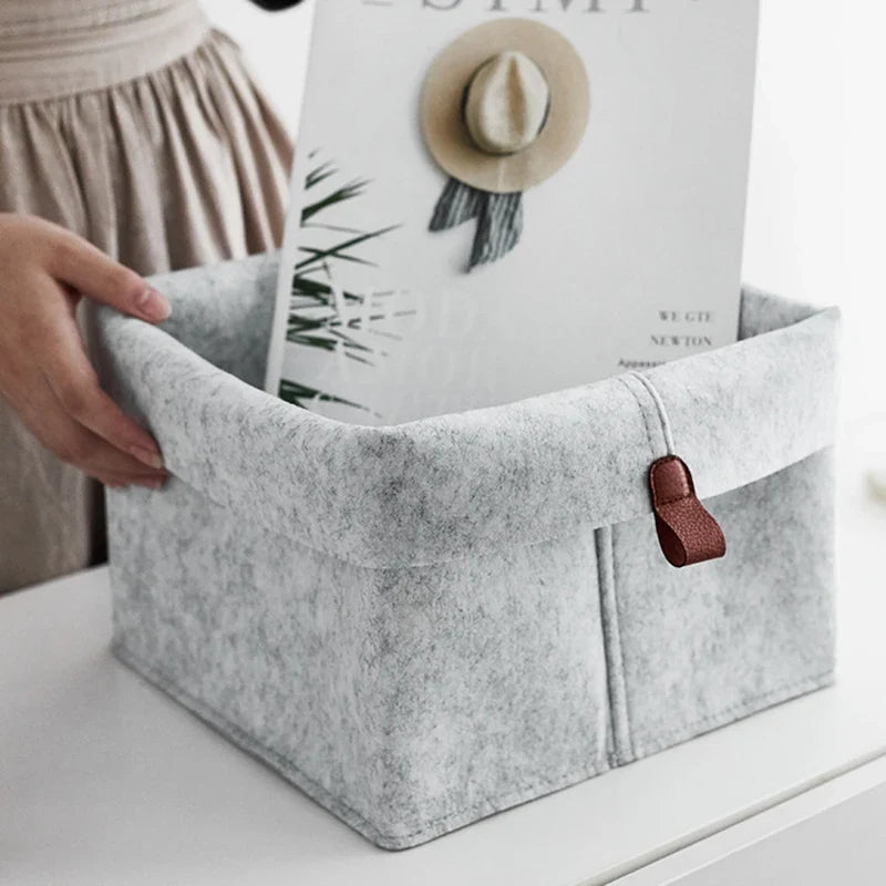 Various Clothes Felt Storage Baskets for Home Bathroom Office Toy Underwear Laundry Bucket Sundries Box for Dormitory