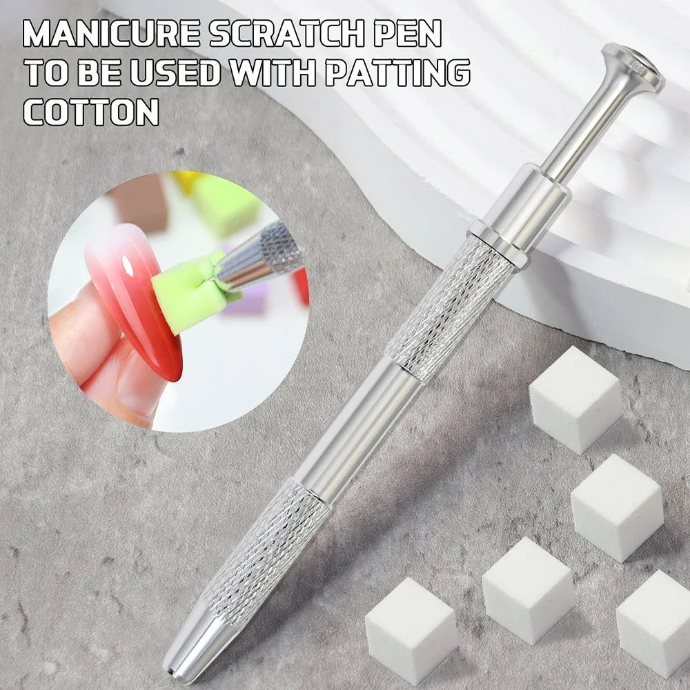 50/300Pcs Nail Sponge Sponge Nail Art Tool with Grab Pen and Sponge Grab Clip Set Nail Gradient Color Nail Tool Accessories
