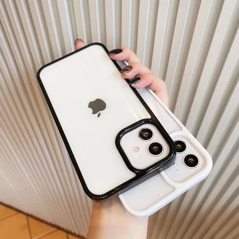Color Transparent Shockproof Phone Case For iPhone 12 13 14 15 Mini 11 Pro Max XR X XS Max 6 6s 7 8 Plus SE Soft Back Cover Case