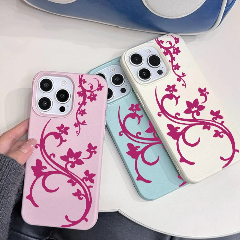 Hand-painted Butterfly Flower Silicone Phone Case For IPhone 17 16 15 Plus 14 13 12 11 Pro Max 17 Air 16e Shockproof Back Cover