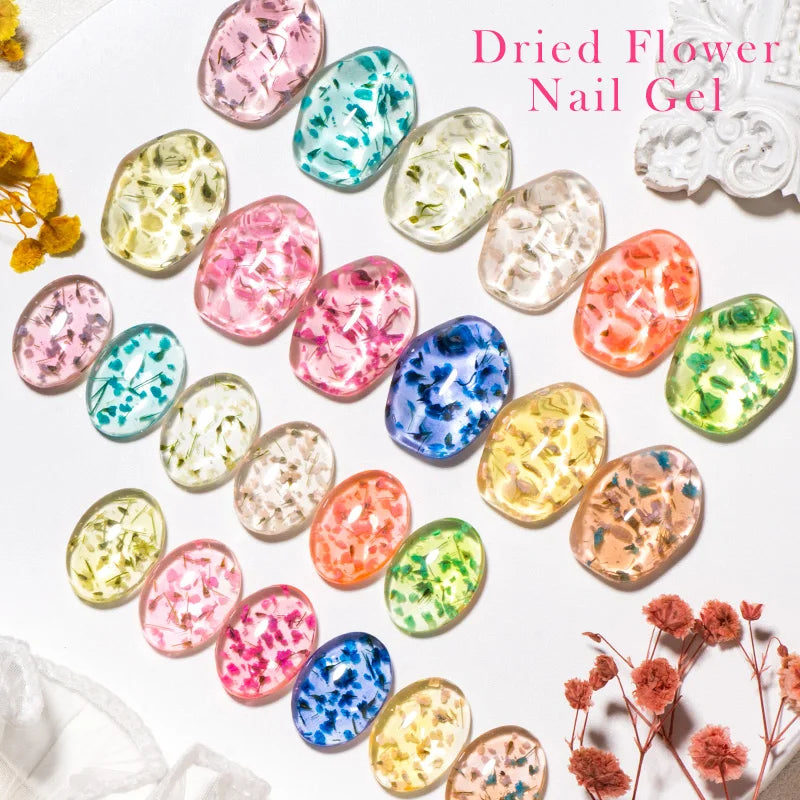 Dried Flower Gel Nail Polish Natural Flower Fairy Semi Permanent Soak Off UV LED Painting Varnish For Nails DIY Nail Supplies