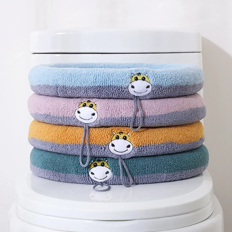 Reusable Toilet Seat Covers Universal Warm Plush Closestool Mat Washable  Warm Toilet Seat Cushion  Bathroom Accessories