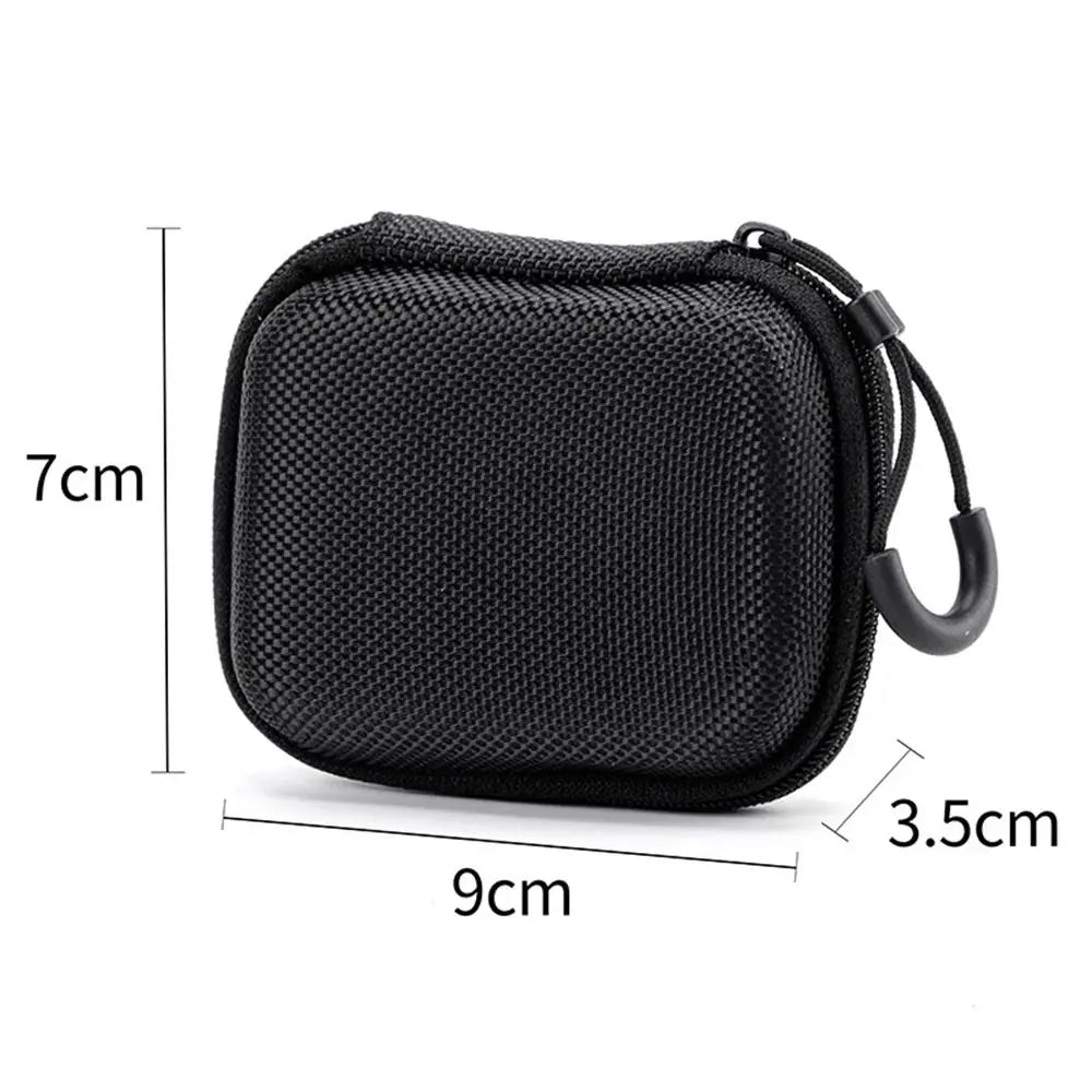 Durable Hard Shell EVA Storage Box Mini Black Pouch Carrying Bag Portable Zipper Earphone Case Charging Cable