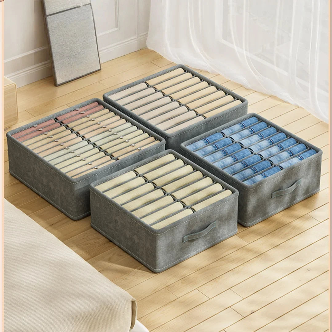 1pc Wardrobe Clothes Storage Organizer Pants Sweater T-Shirt Storage Box with  Board Cabinet Drawer Organizer Jeans Storage Box