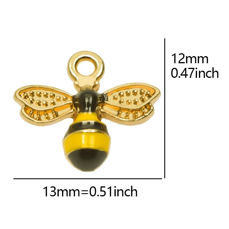 20pcs Cute Animal Bee Pendants For Jewelry Making Supplies Enamel Materials To Make Bracelets Earrings Rhinestone Animal Charms