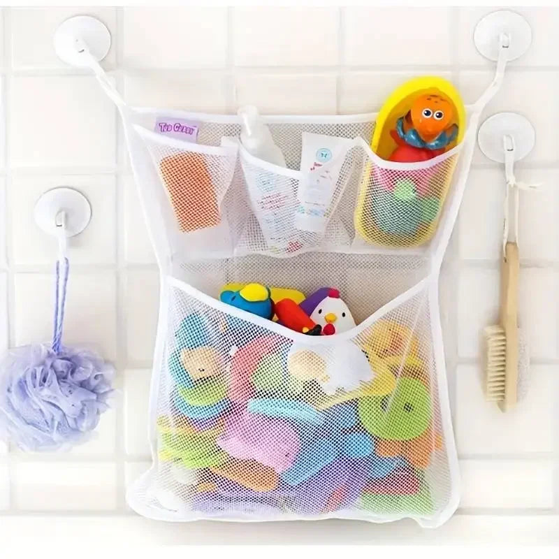 Children's Toy Storage Mesh Bag, Breathable Mesh, Dry and Hygienic, Equipped with Hanging Design, Clean and Orderly Bathroom