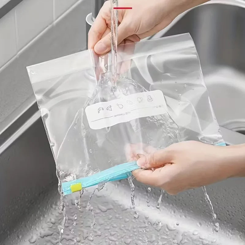 45pcs Leak-Proof Reusable Food Storage Bags with Zipper Seal for Fruits, Vegetables, Meats & Grains