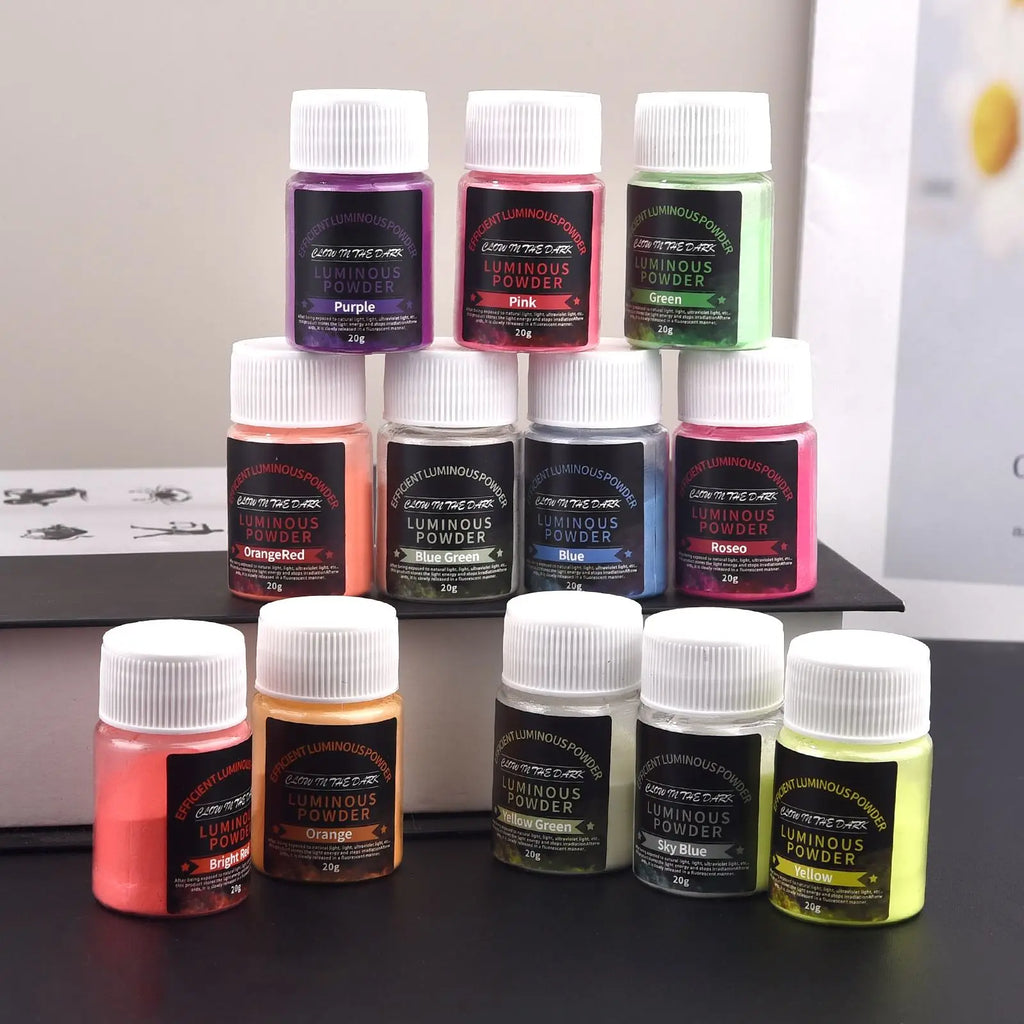 NEW 20g Luminous Powder Resin Pigment DIY Epoxy Resin Mold Nail Art Glitter Powder Glow In The Dark Jewelry Making Supplies